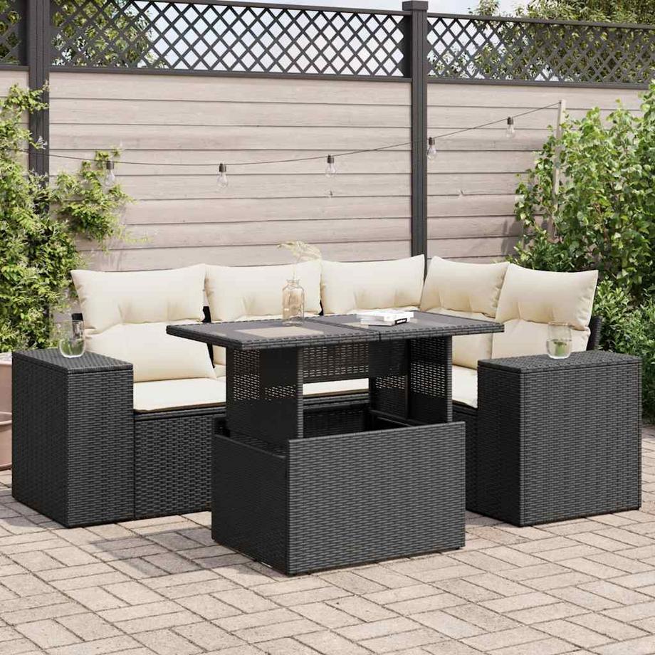 VidaXL Ensemble de canapés de jardin rotin synthétique  