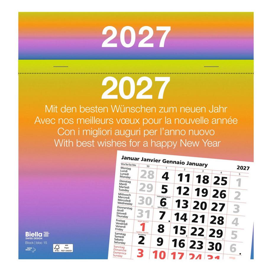 Biella Monatsabreisskalender Block 15  
