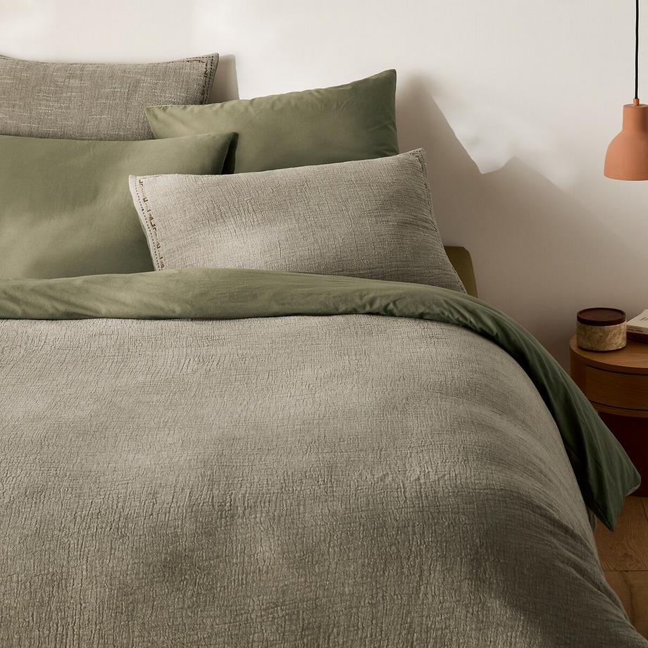 Housse de couette biface gaze de lin/coton Thesari