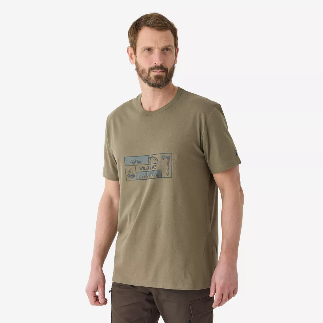 SOLOGNAC - Kurzarmshirt  Regular Fit Baumwolle Muster, XL, Multicolor