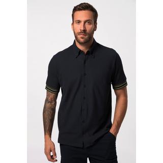 JP1880  Chemise en maille piquée à manches courtes et col à pointes boutonnées – coupe Modern Basic Fit, jusqu'au 8XL 