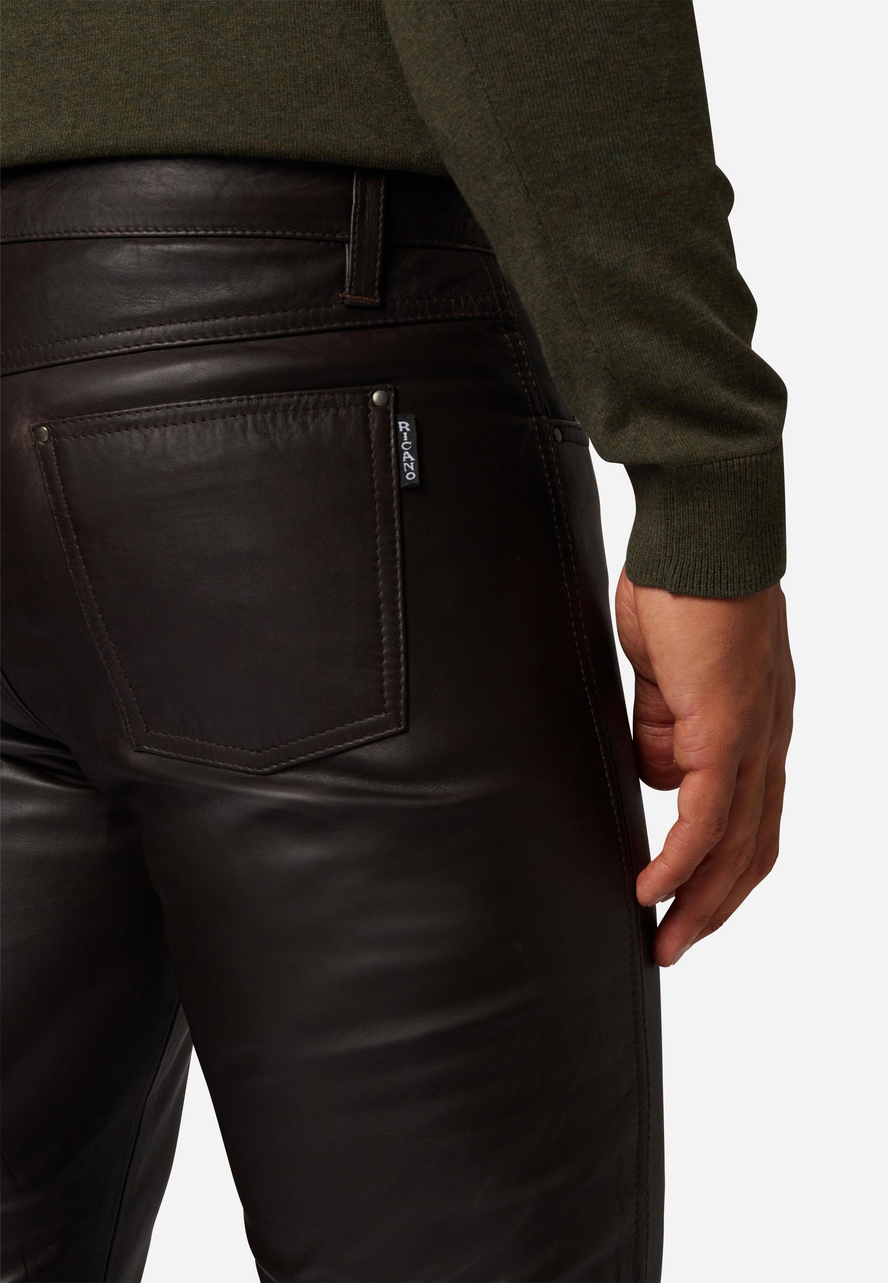 RICANO  Lederhose No. 3 TR Jeans, Im klassischem 5-Pocket-Stil aus gewachstes Rindsleder 