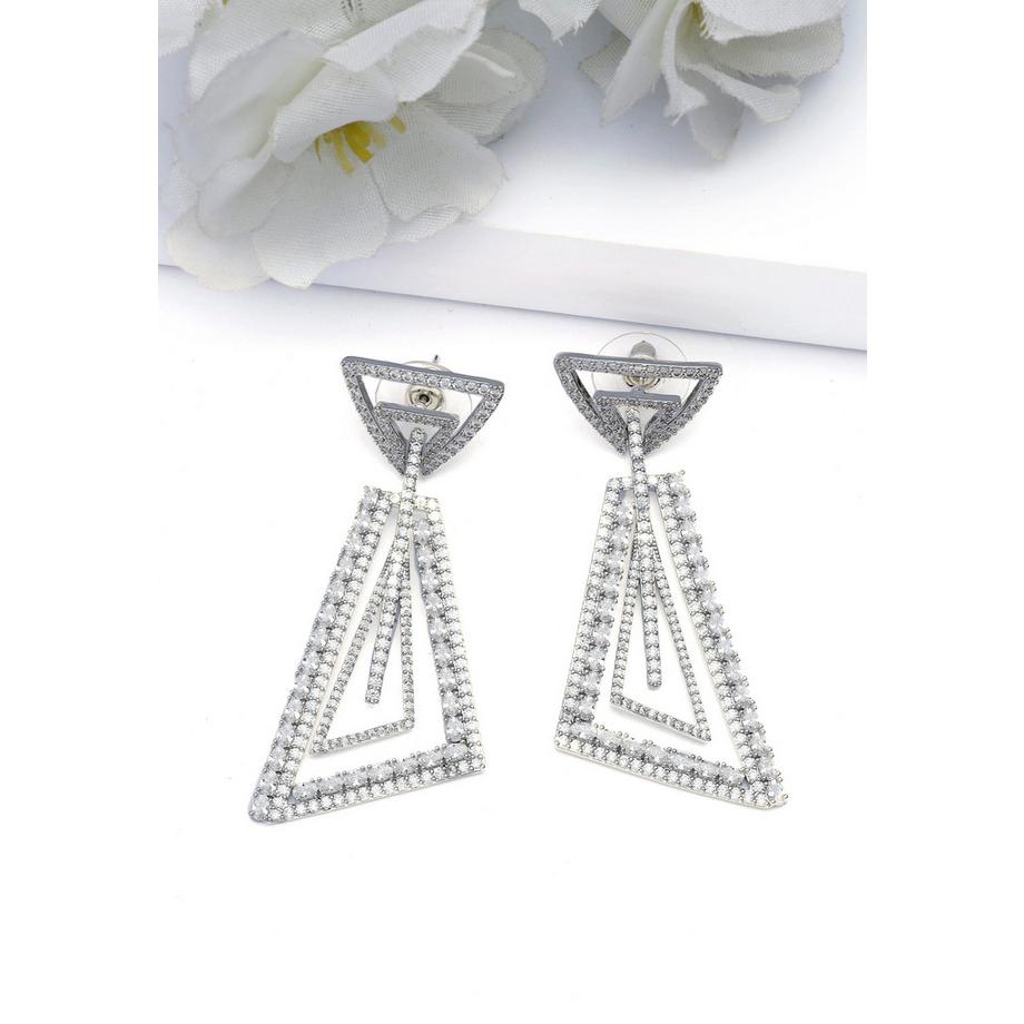 AVANT-GARDE PARIS  Schimmernde Geometrische Hängeohrringe 