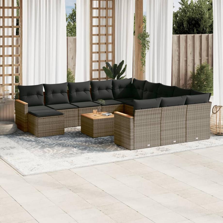 VidaXL set divano da giardino Polirattan  