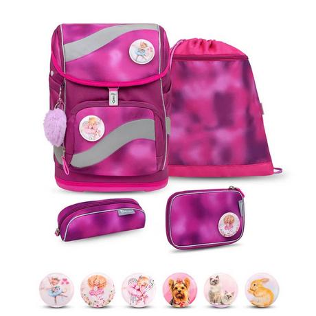 Belmil  SMARTY Schulrucksack 5-teiliges-Set Shiny Pink 