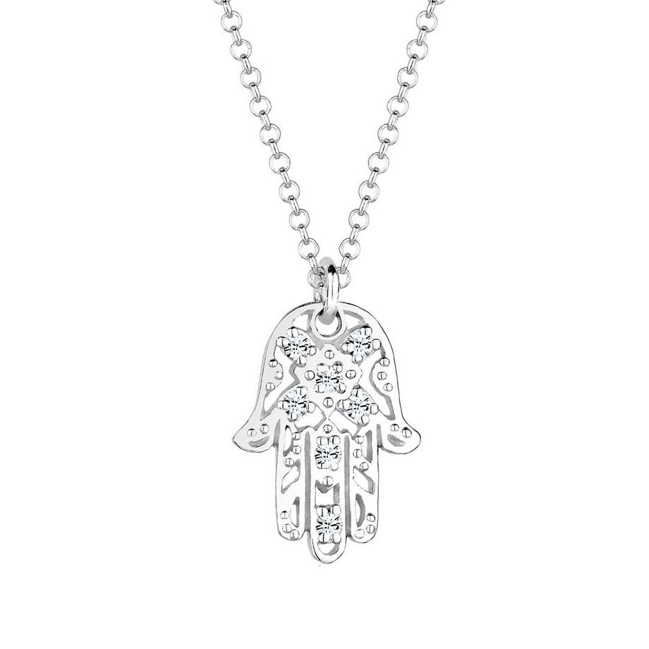 Halskette Hamsa Hand Kristalle