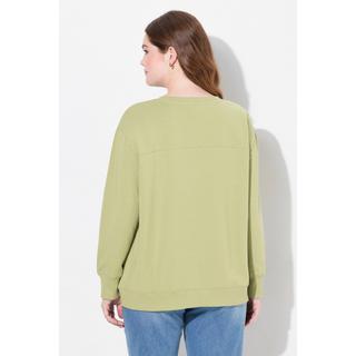 Ulla Popken Felpa Motivo Floreale Girocollo Manica Lunga  