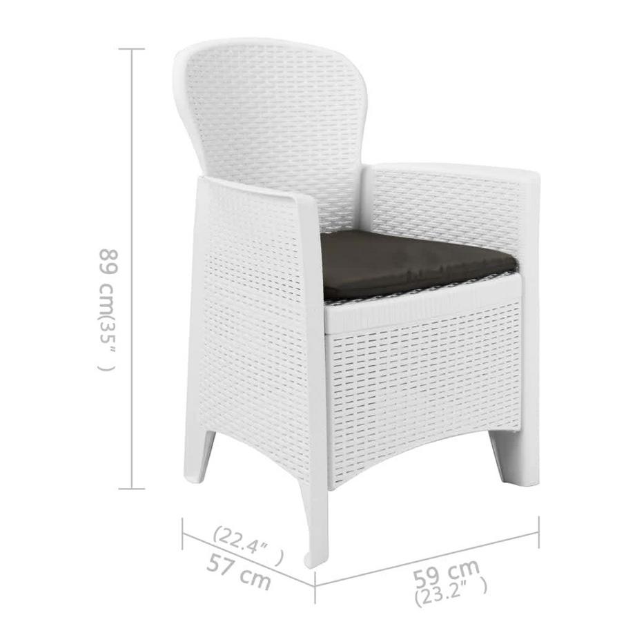 VidaXL set pranzo esterni Plastica  