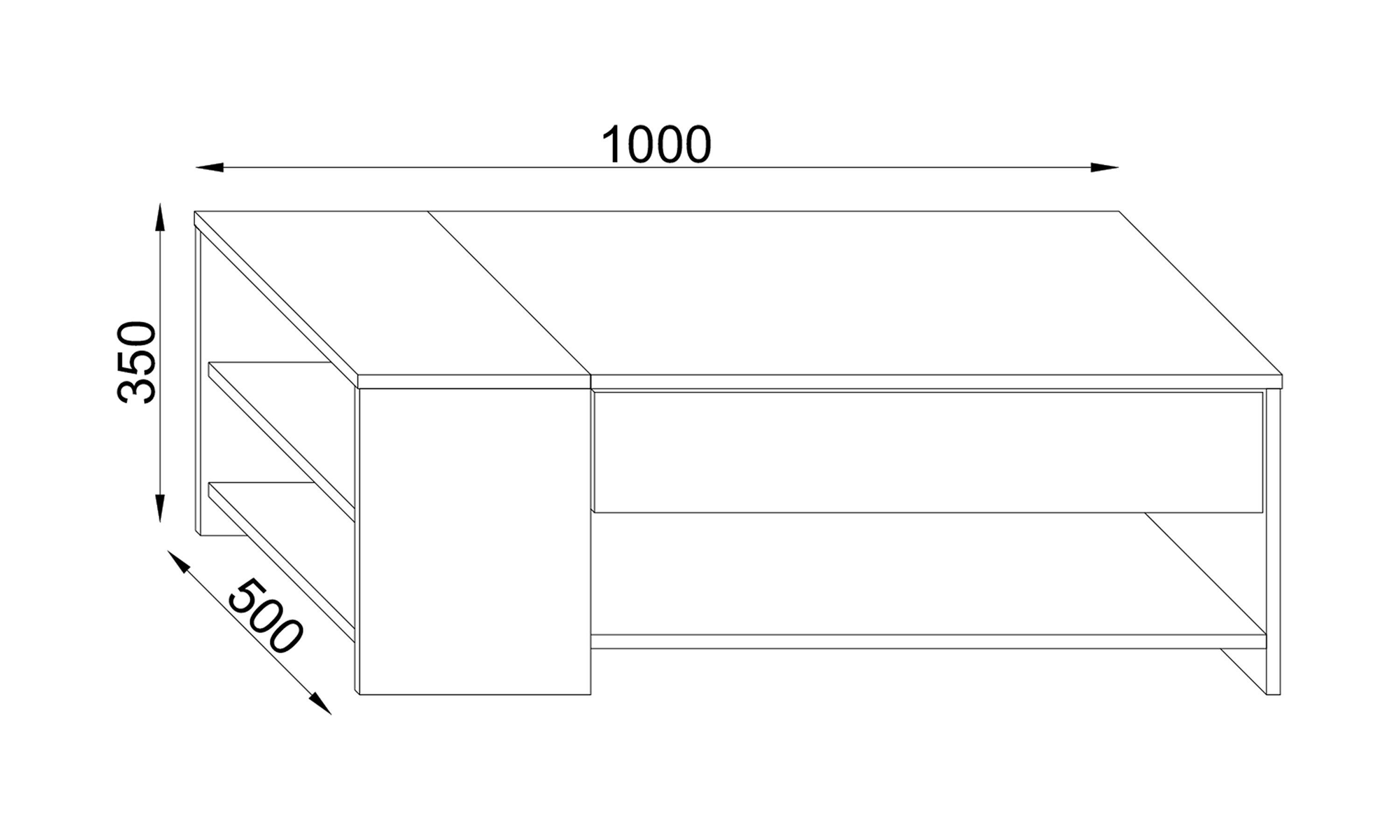 VCM Holz Beistelltisch Couchtisch Sofatisch Wohnzimmertisch Schublade Tindus  