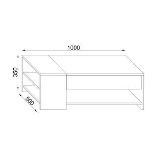 VCM Holz Couchtisch schlicht | Maße ca. H. 35 x B. 100 x T. 50 cm | Wohnzimmertisch mit Schublade - Tindus  