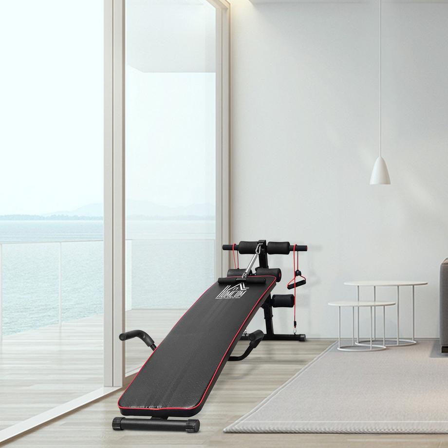 Northio  Panca Da Allenamento Per Addominali Panca Per Esercizi Con Fasce Di Resistenza Regolabili Fino A 120 Kg 37,5X55,5X50-68 Cm 