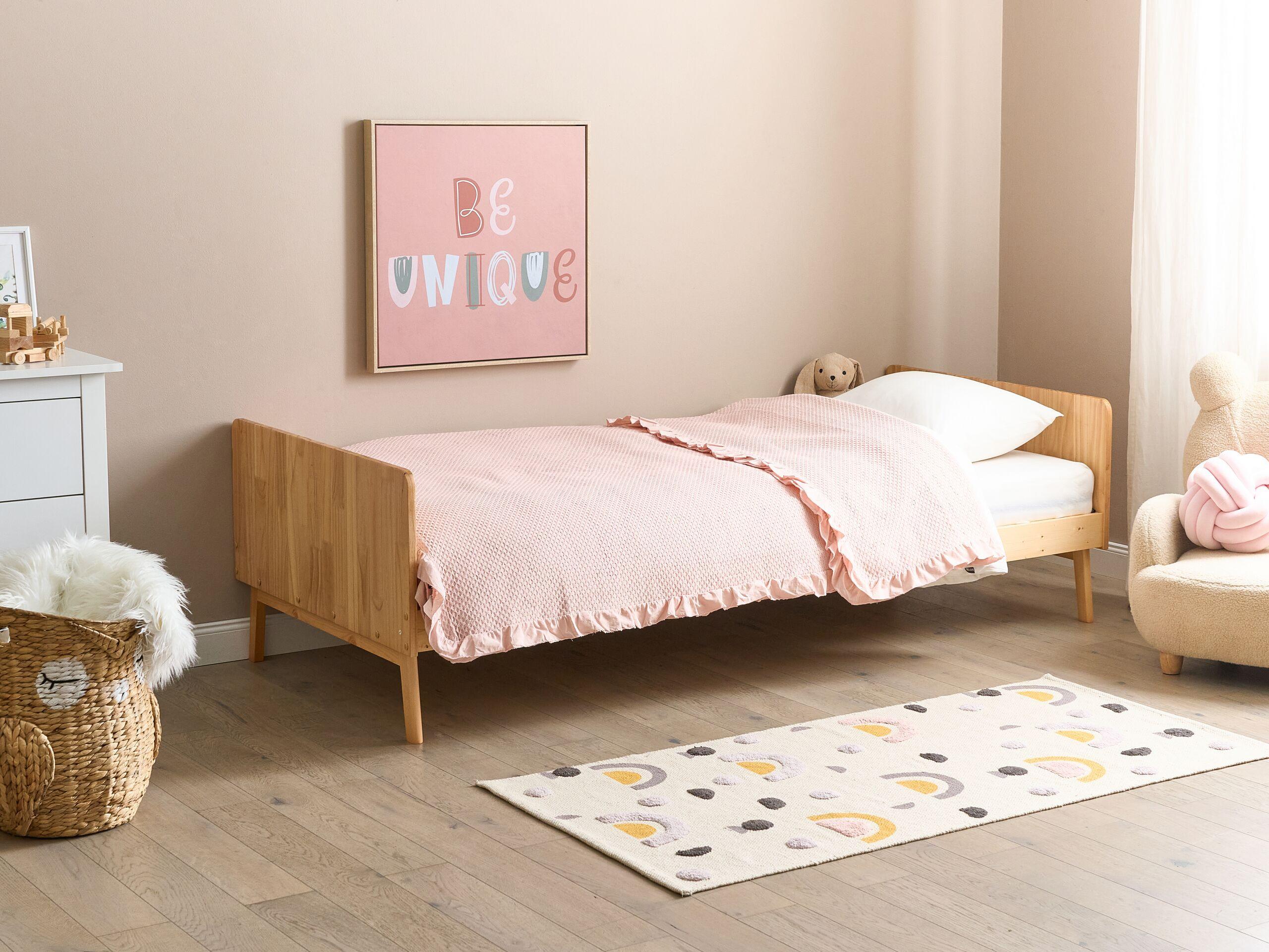 Beliani Letto con rete a doghe en Legno di pino Scandinavo BONNAC  