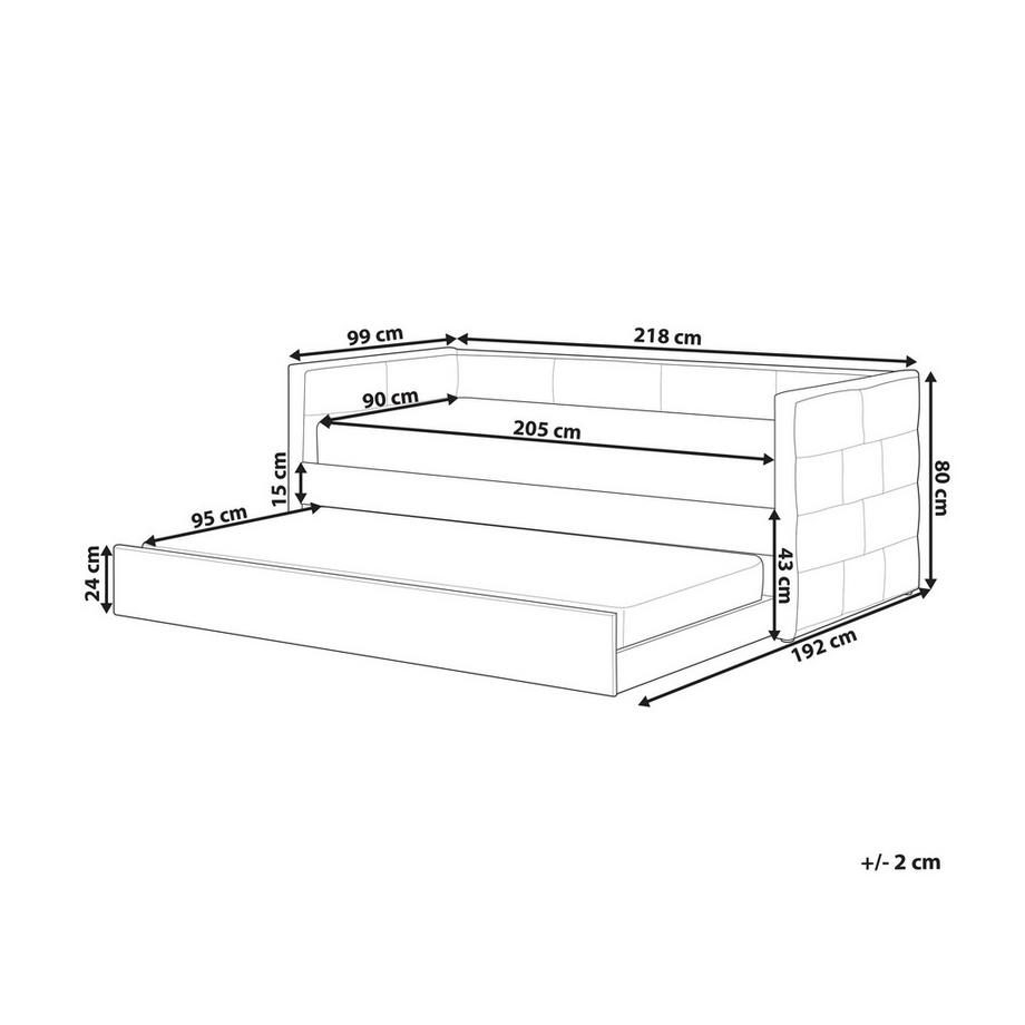Beliani Lit gigogne en Velours Glamour CHAVONNE  