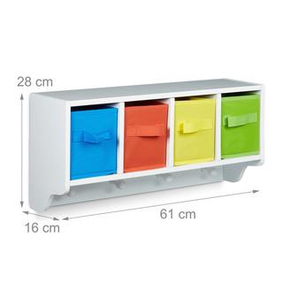 B2X Wandregal für Kinder mit Kleiderhaken ALBUS  