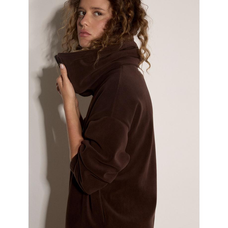 APRICOT Pull en polaire Teddy Borg à col entonnoir  