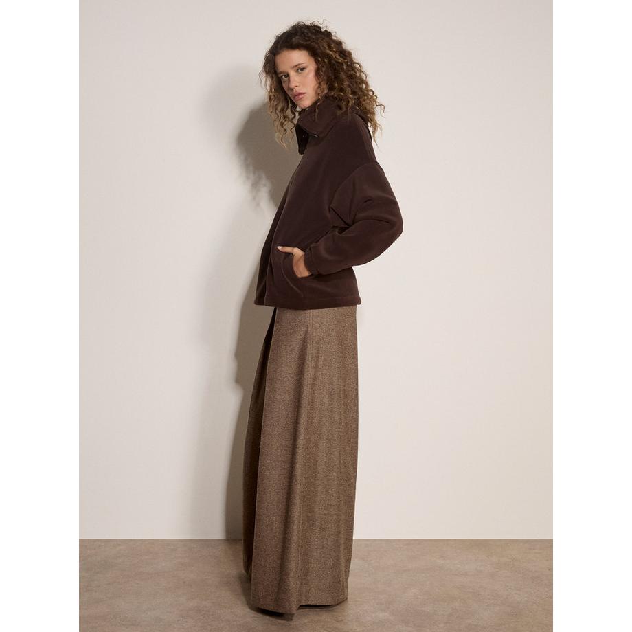 APRICOT Pull en polaire Teddy Borg à col entonnoir  