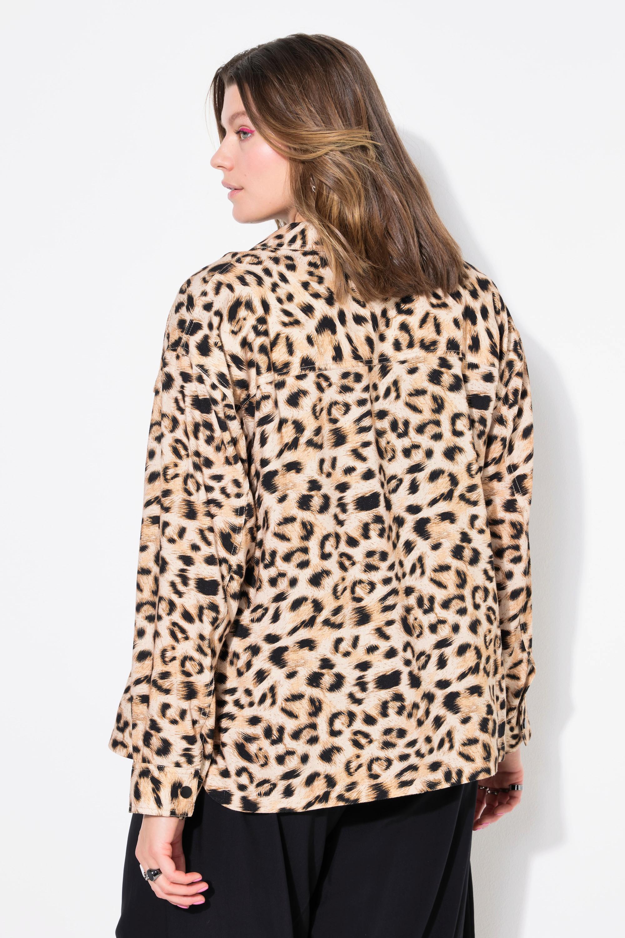 Studio Untold Boxy Shape Hemdjacke Leo Print  