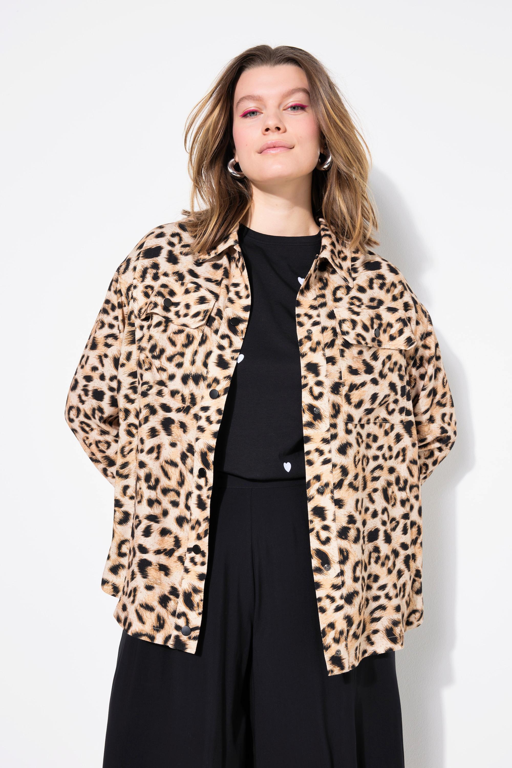 Studio Untold Boxy Shape Hemdjacke Leo Print  