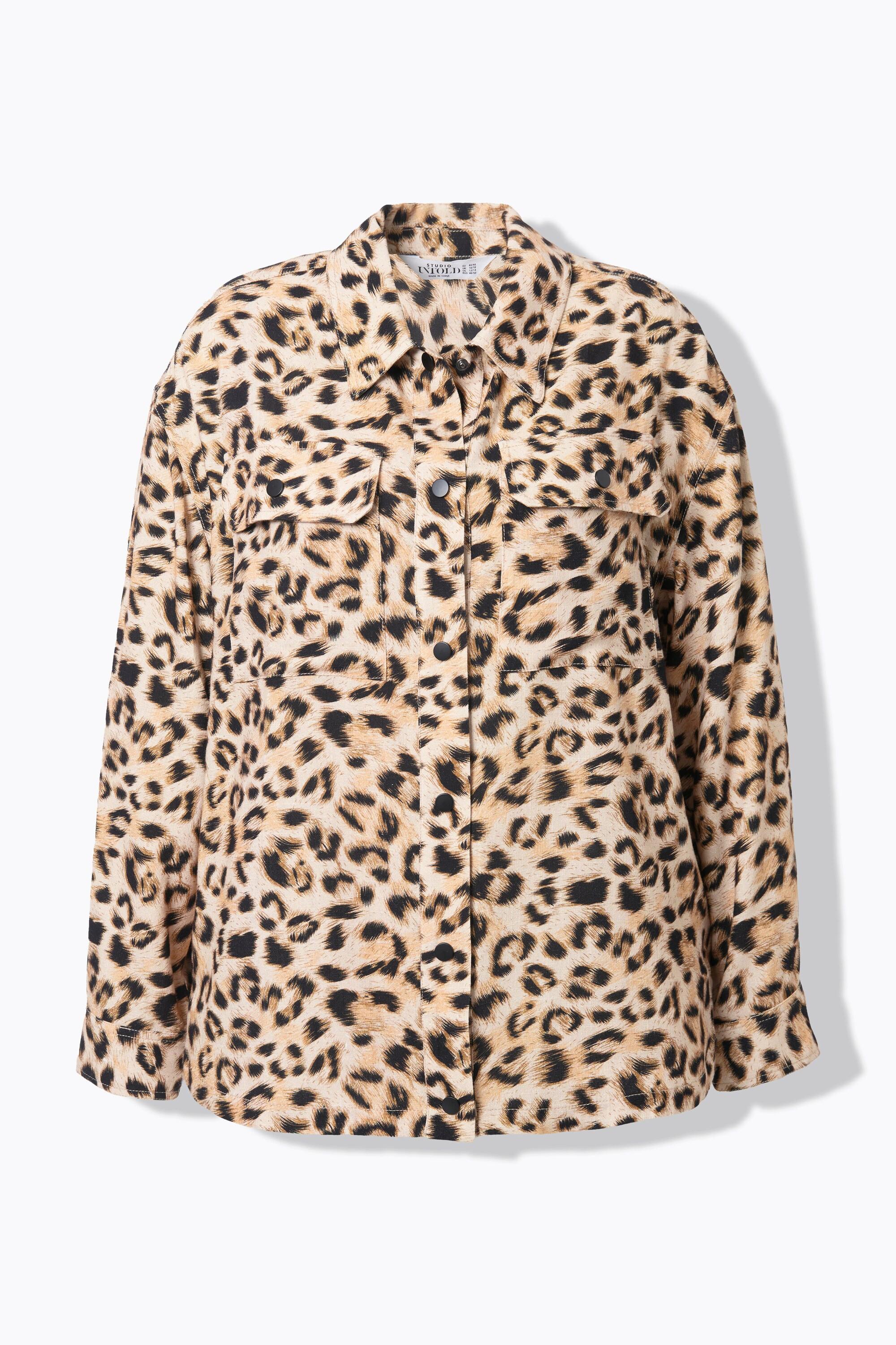 Studio Untold Boxy Shape Hemdjacke Leo Print  