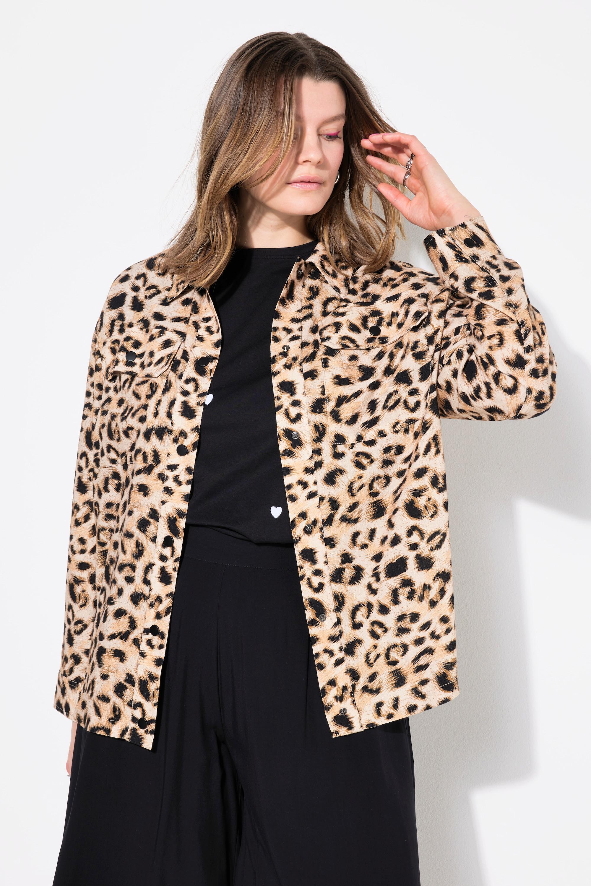 Studio Untold Boxy Shape Hemdjacke Leo Print  