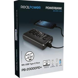 RealPower  PB-20000PD+ Power bank 20000 mAh LiPo Nero 