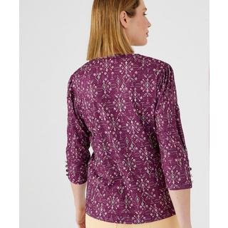 Damart  Tee-jacquard en jacquard fantaisie, col rond, manches 3/4. 