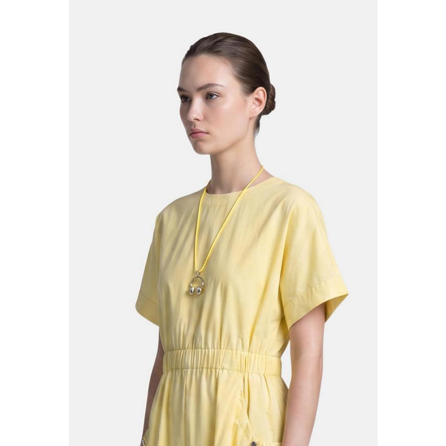 Chiara Ferretti Abito midi a maniche corte con vita elasticizzata  