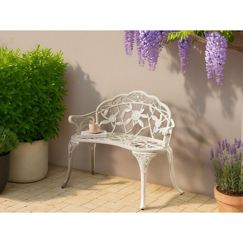 Beliani Banc de jardin en Aluminium Traditionnel PIURA  