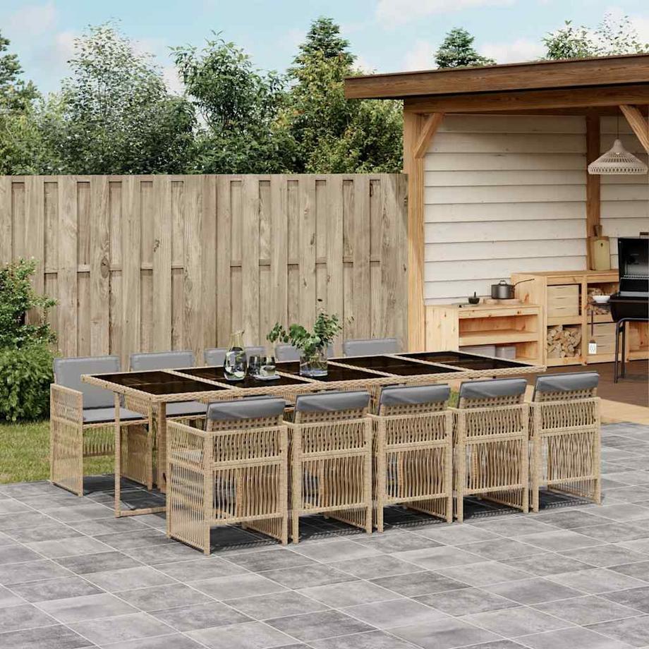 VidaXL Ensemble de salle à manger de jardin rotin synthétique  