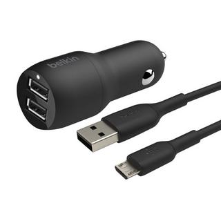 belkin  Chargeur voiture 2x USB 24W Câble Micro-USB 