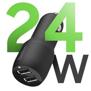 belkin  Chargeur voiture 2x USB 24W Câble Micro-USB 