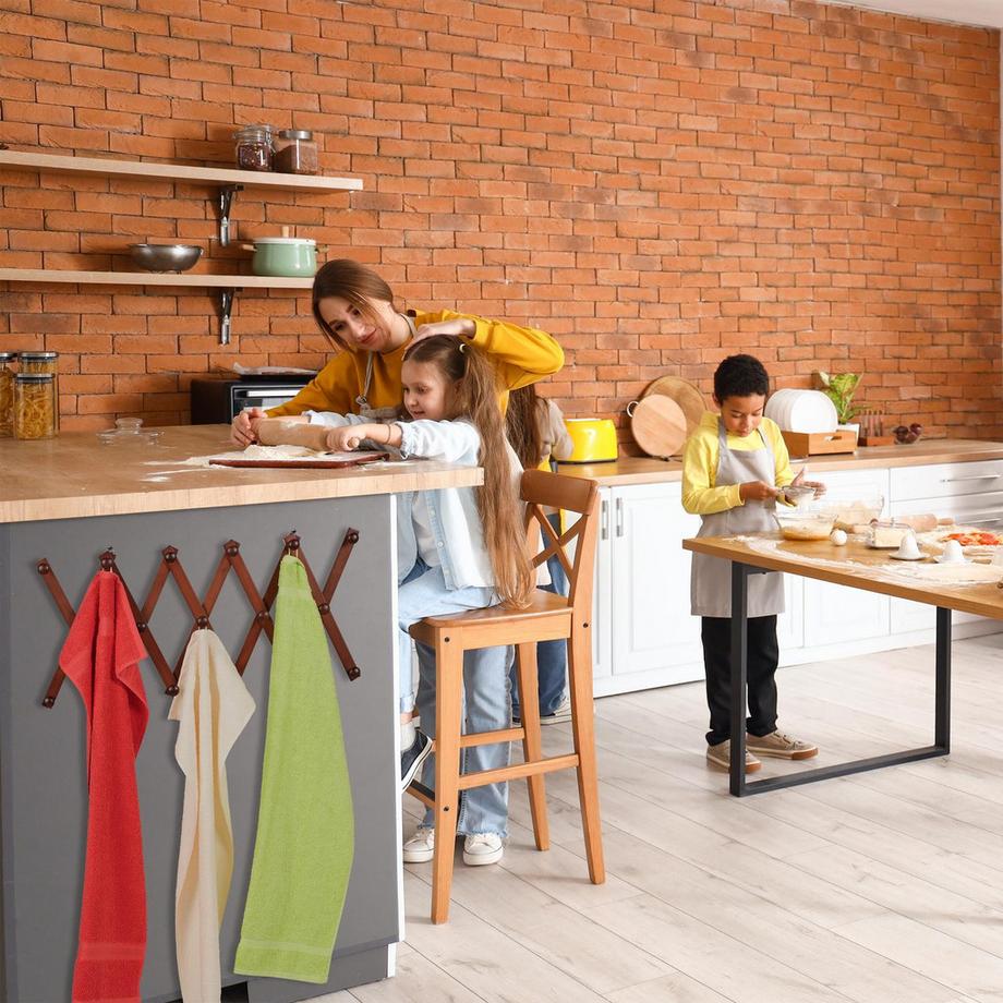 Northix Appendiabiti da parete retrattile in legno  