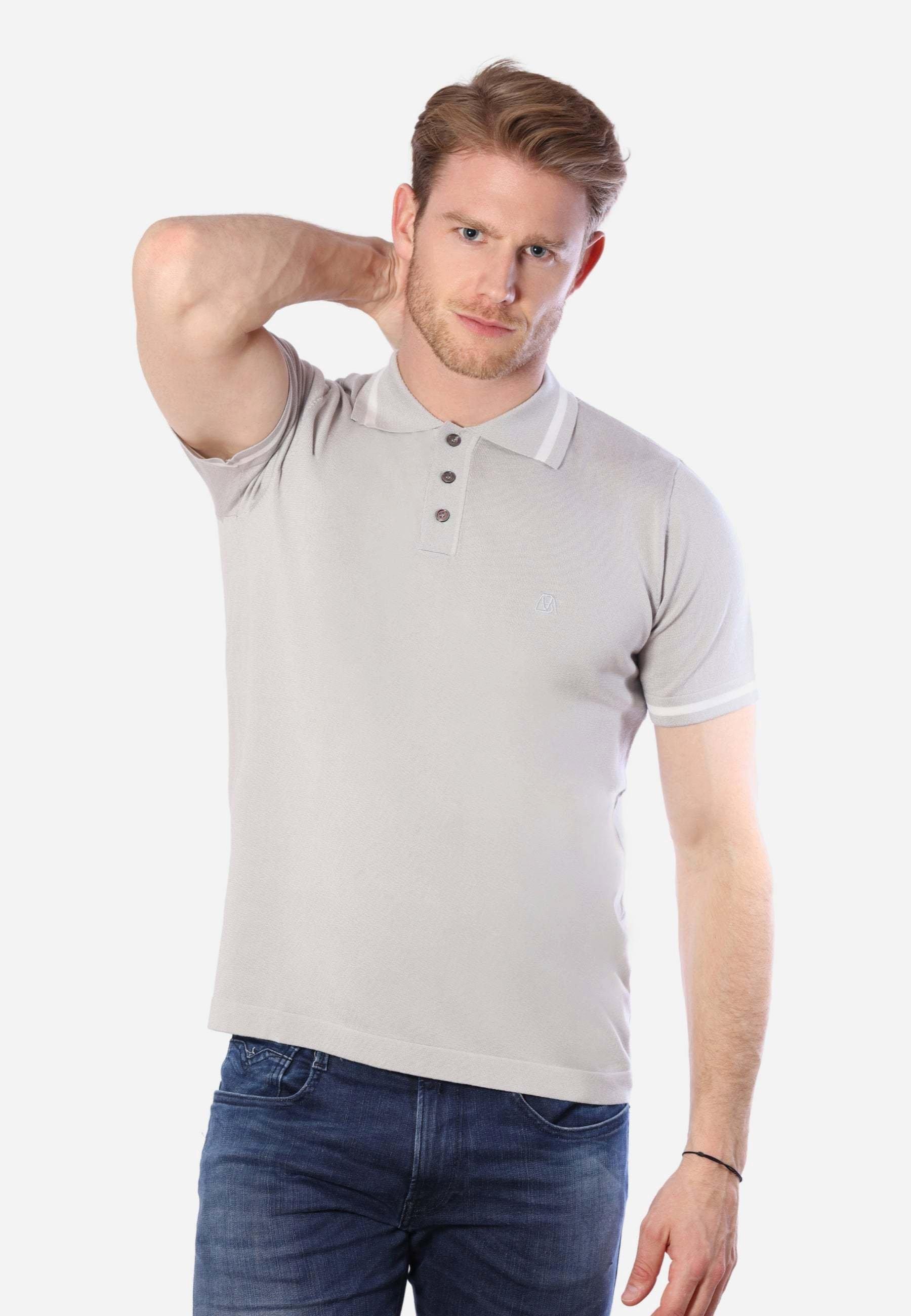 Bellemere New York  Poloshirt aus Tencel mit Streifendetail 