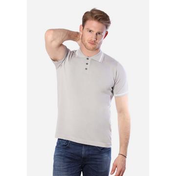 Poloshirt aus Tencel mit Streifendetail