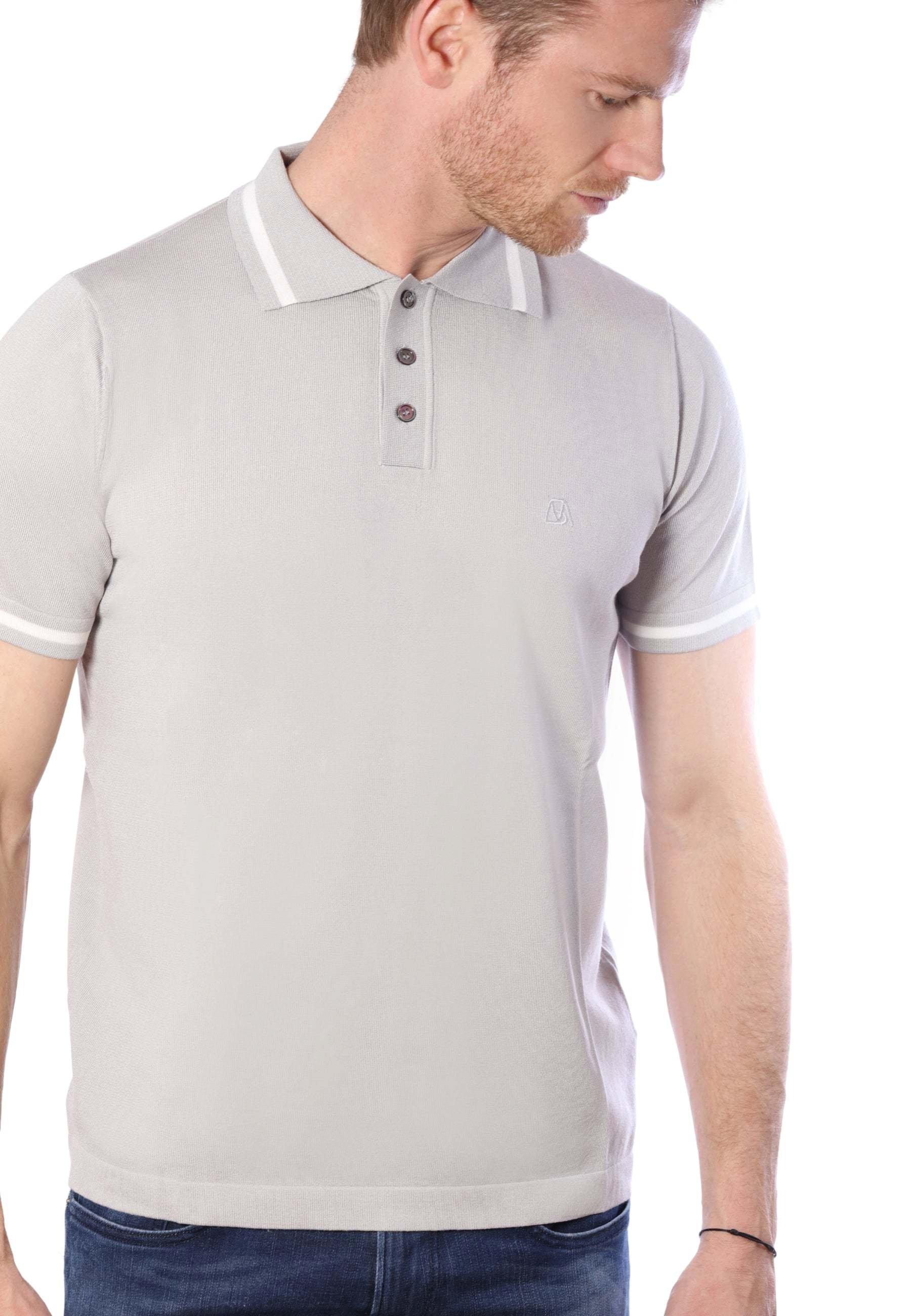 Bellemere New York  Poloshirt aus Tencel mit Streifendetail 