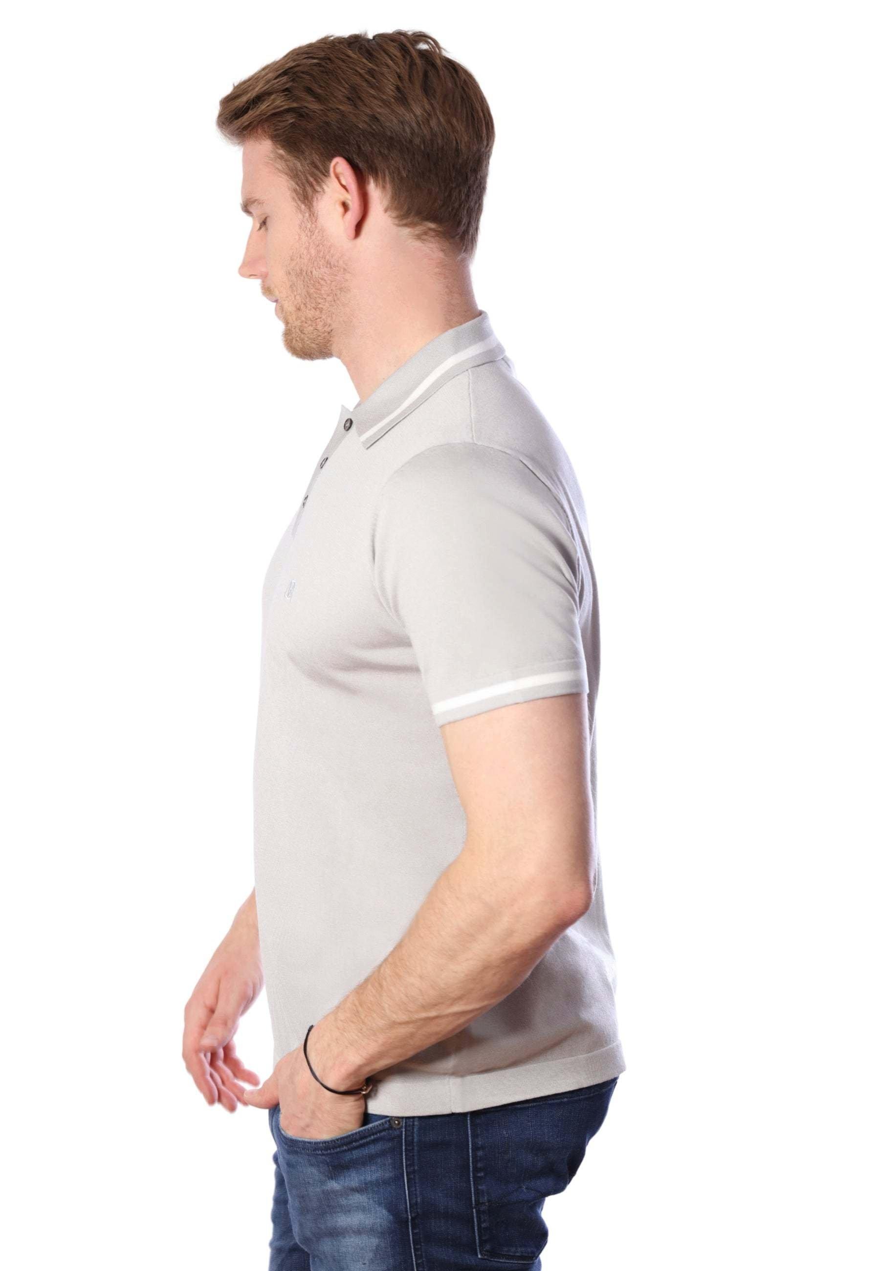 Bellemere New York  Poloshirt aus Tencel mit Streifendetail 