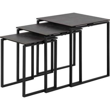 Set di Catherine in vetroceramica nero Set di 3 50x50x55cm