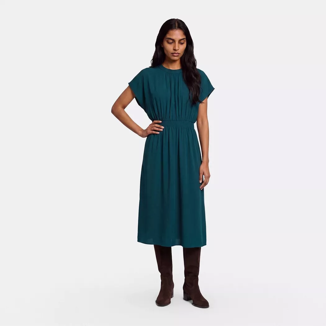 La Redoute Collections - Ausgestelltes Maxikleid mit gesmokter Taille, für Damen, Grün, Größe 50
