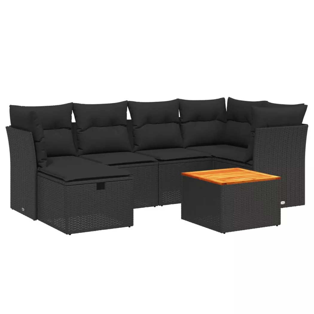 VidaXL - Garten sofagarnitur poly-rattan, One Size, Schwarz