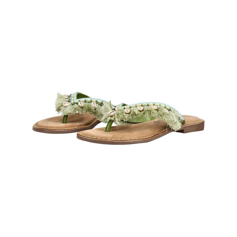 Lazamani Sandales à bride entre les orteils avec franges et perles  