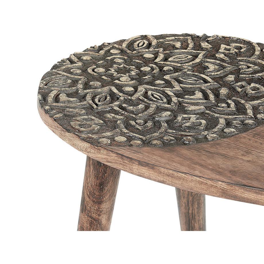 Beliani Beistelltisch 2er Set aus Mangoholz Klassisch KHETUA  