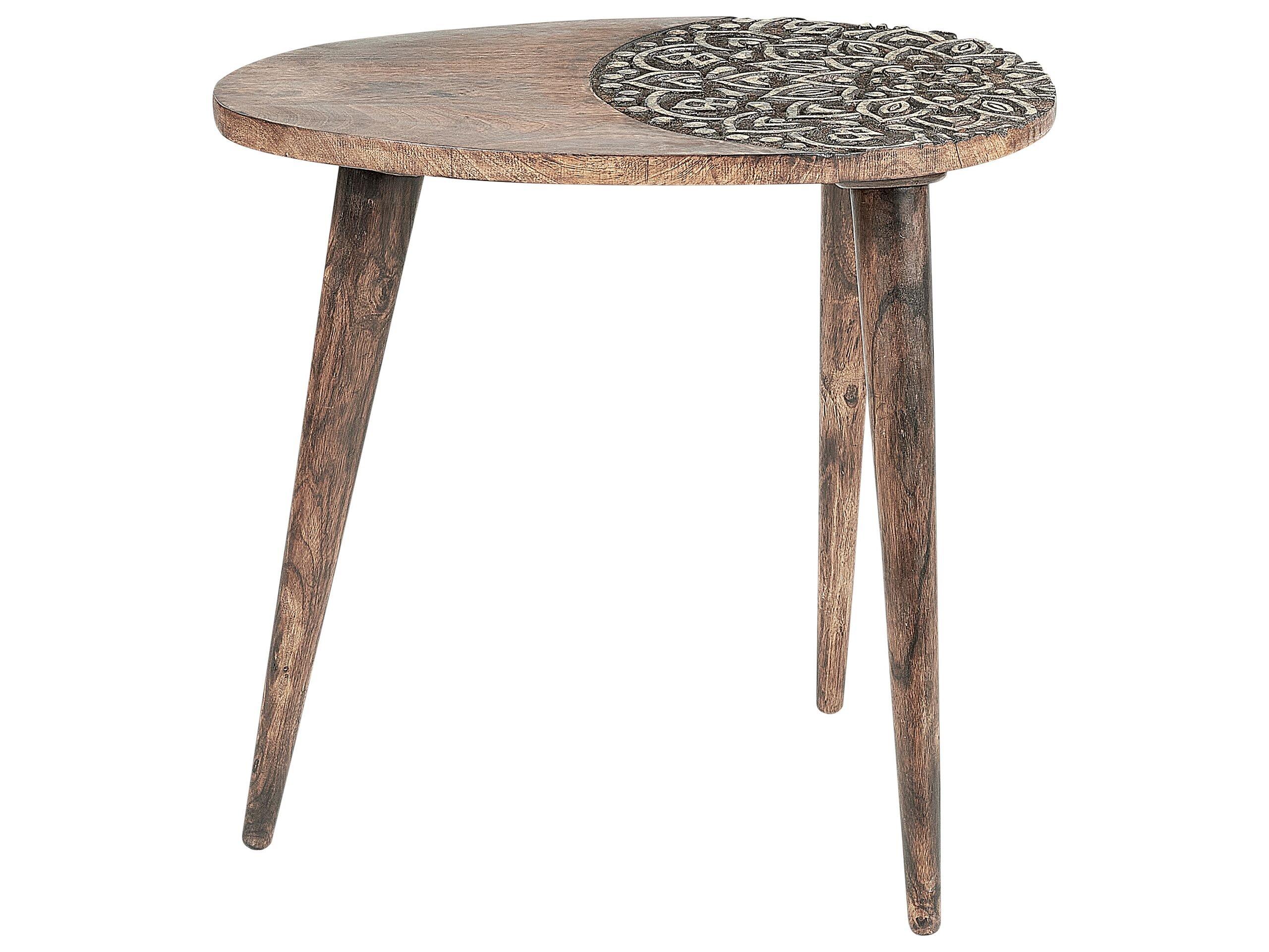 Beliani Ensemble de tables en Manguier Traditionnel KHETUA  