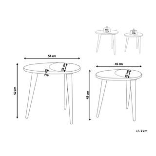 Beliani Ensemble de tables en Manguier Traditionnel KHETUA  