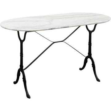 Table de bistrot café ovale blanc 120x60