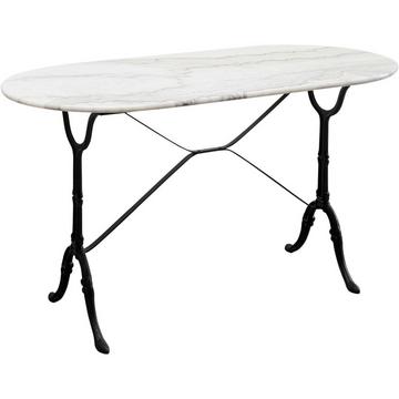 Table bistro café ovale blanc 120x60