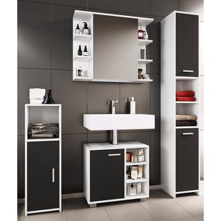 VCM 4 pcs. Meuble de salle de bain complet Armoire de salle de bain Armoire basse Hochschrank Set Zalo I  