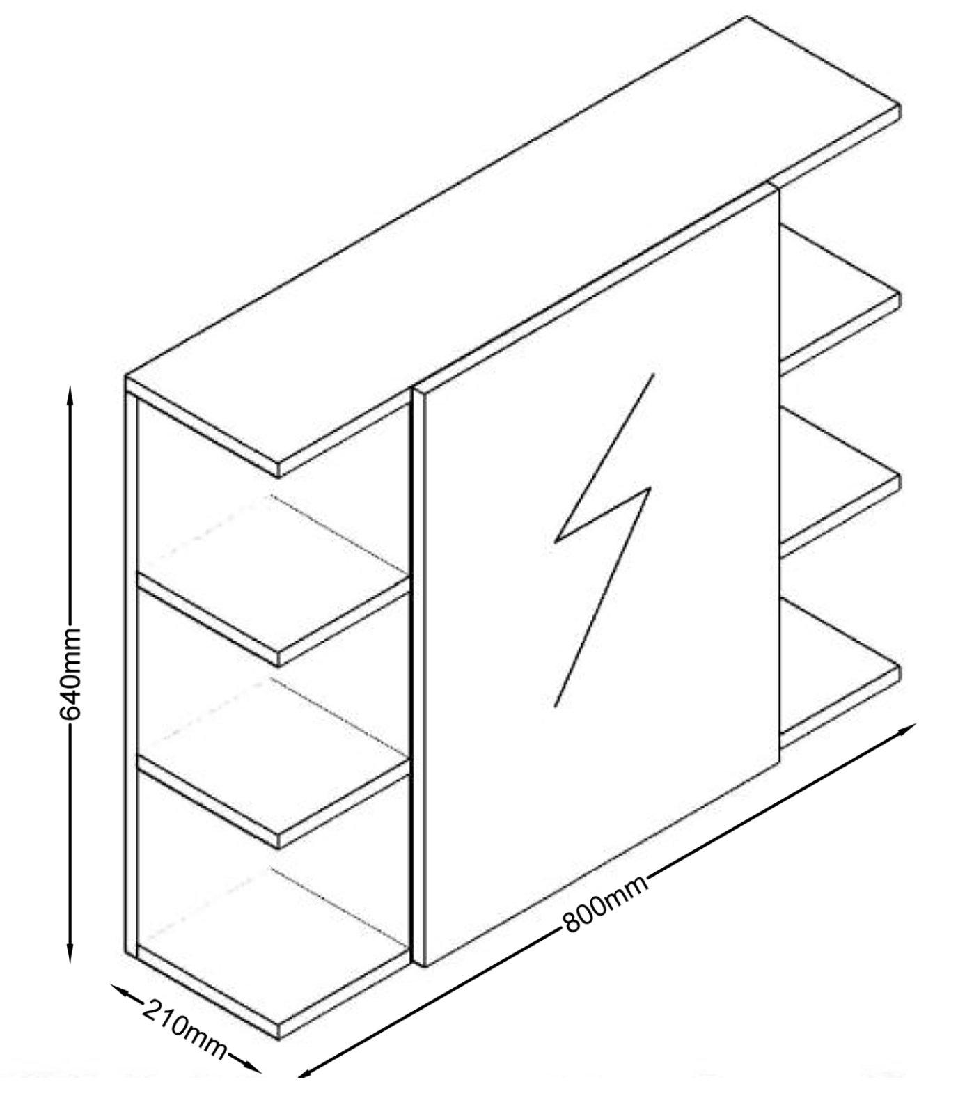 VCM 4 pcs. Meuble de salle de bain complet Armoire de salle de bain Armoire basse Hochschrank Set Zalo I  