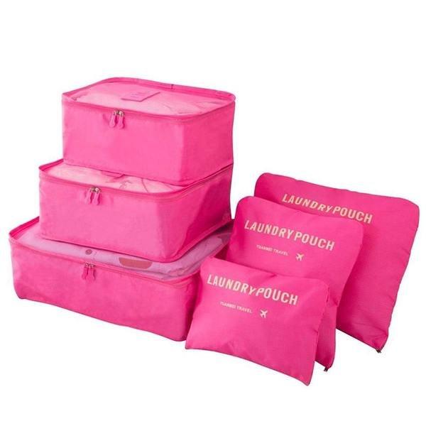 eStore Set organizer per borse da viaggio - rosa scuro  