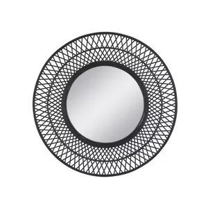 Spiegel - D. 80 cm - Rattan & Bambus - Schwarz - FERTO