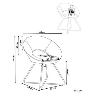 Beliani Chaise de salle à manger en Velours Glamour RACHEL  